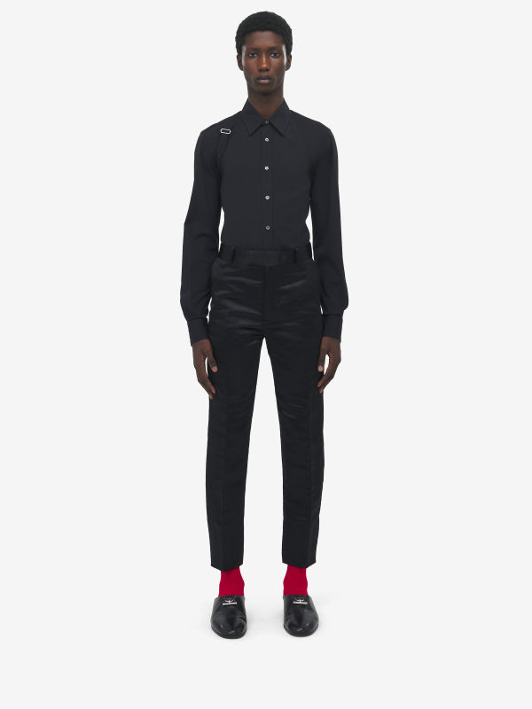 ALEXANDER MCQUEEN - Hammered Satin Cigarette Trousers - Item 821195QRACB1